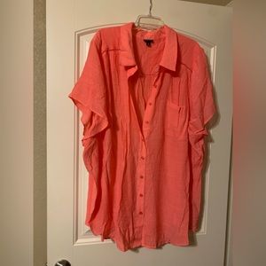 Torrid Lindsay Crochet Inset Button-Down Shirt
